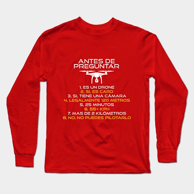 Drone Pregunta Español Long Sleeve T-Shirt by MyCatGordi